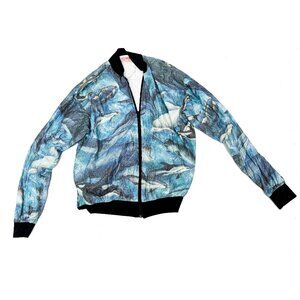 90s Vintage Orca Whale Print Tyvek Bomber Jacket – XL